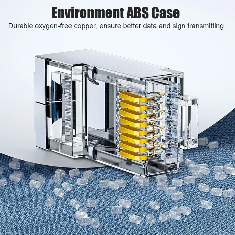 SAMZHE 10/100pcs RJ45 Connector Cat6a Cat7 RJ45 Plug Shielded FTP 8P8C Network Crimp Connectors Crystal Heads Gold Plated