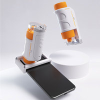 Pocket Microscope Kids Science Toy Kit 60-120x Educational Mini Handheld Microscope with LED Light Outdoor Children Stem Toy