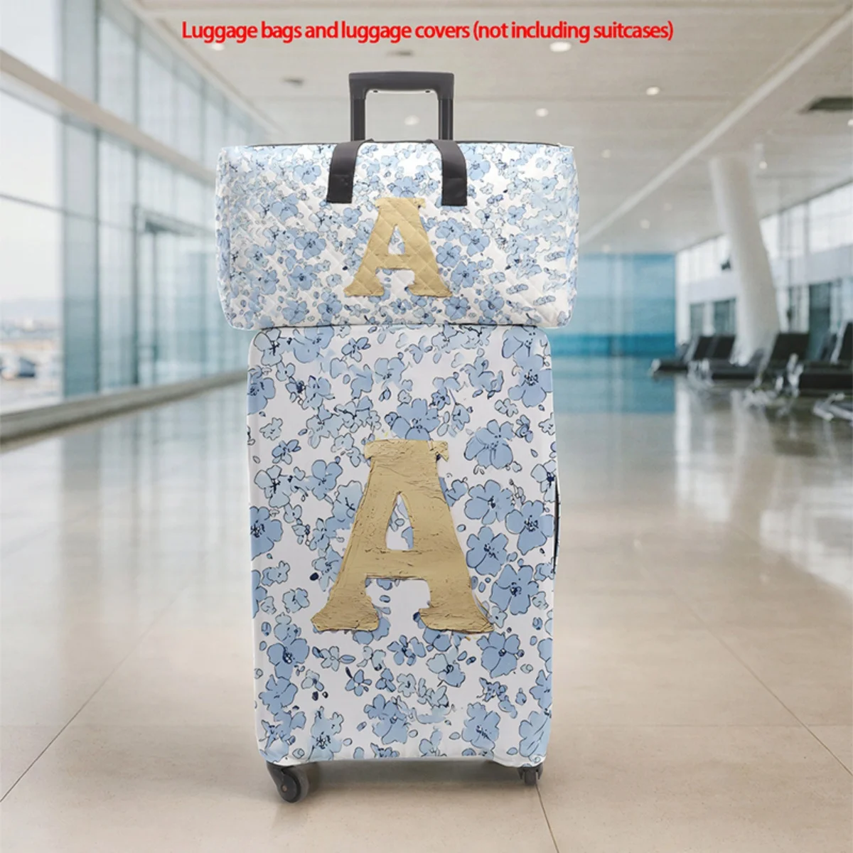 

2pc Foldable, large-capacity, lightweight, unisex travel sports luggage set with protective cover