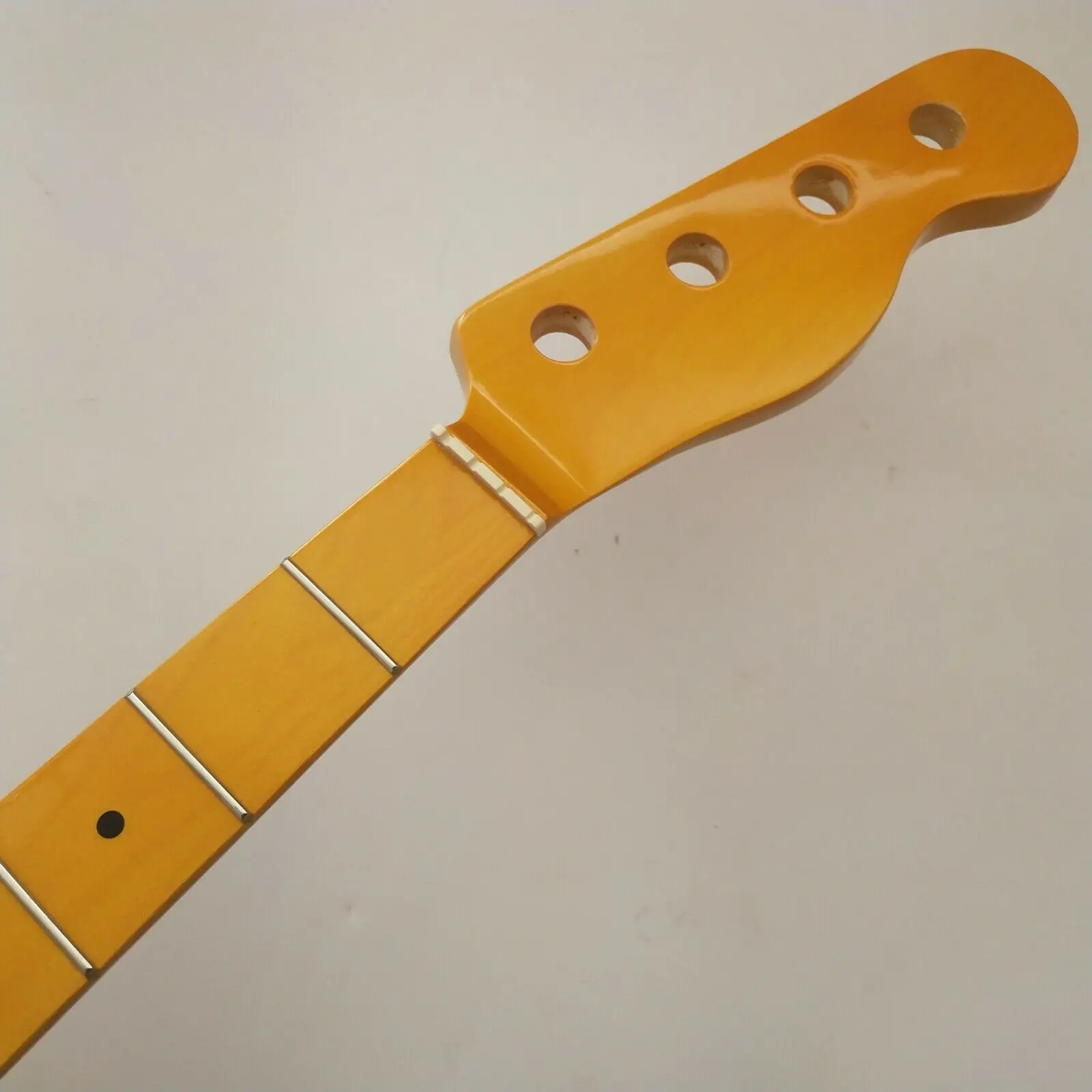 

New Yellow 4 string Bass Guitar Neck parts 20 Fret 34inch Maple Fretboard inlay