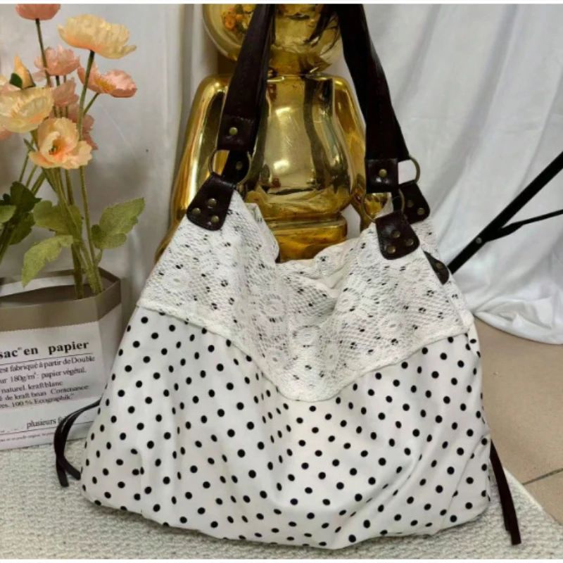 Böhmische Umhängetasche, Mori Girl Fairycore Damen Ditsy Floral Patchwork Handtasche mit Spitzenbesatz, Vintage Reise-Pendler-Einkaufstasche – Detail 29