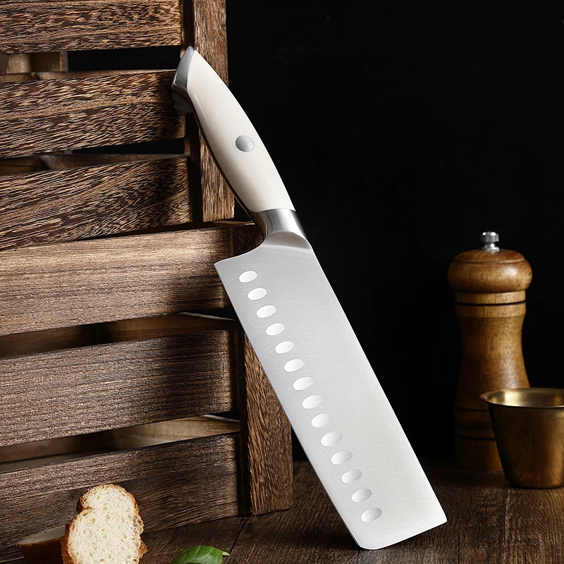 

TJ POP 7 Inch Nakiri Knife Stainless Steel Vegetable knifes ABS Handle Sharp Meat Cleaver Slicing Chef Kitchen Knives Cook Tools