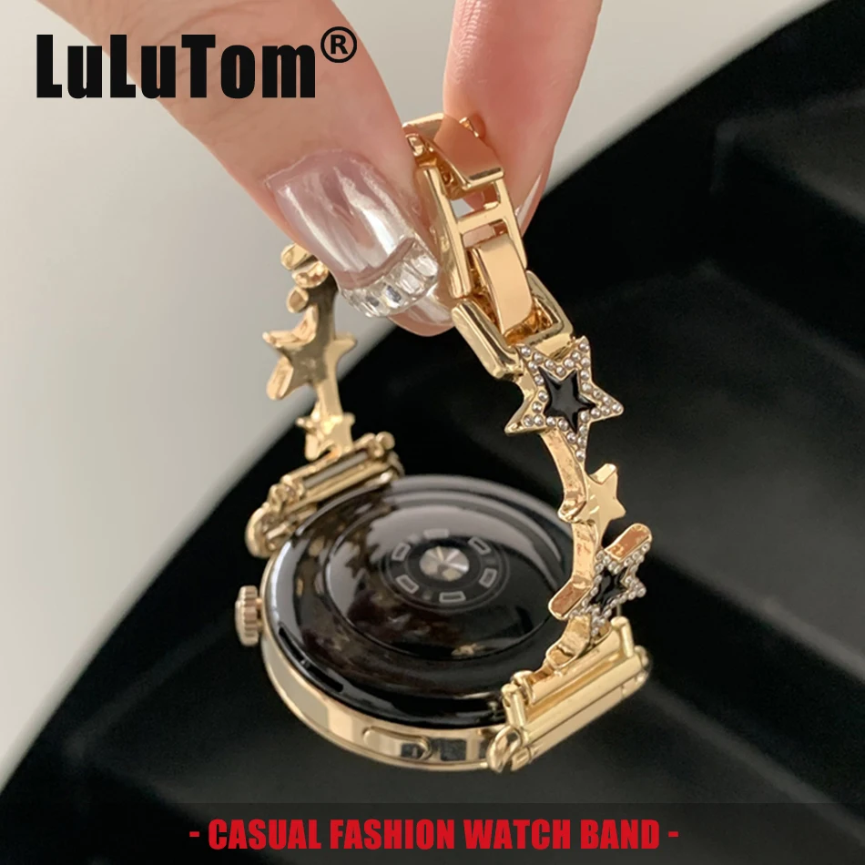 

18/20/22mm Strap For Samsung Galaxy Watch 8 Ultra 7 6 5 Pro 4 Classic Amazfit Bip Resin Full Diamond Stars Bracelet Watch Band