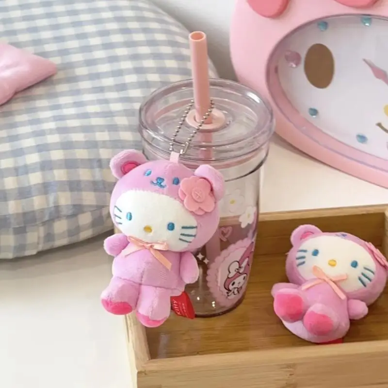 

Kawaii Sanrio Hello Kitty Plush Toys Keychain Cartoon Backpack Pendant Soft Stuffed Doll Accessories Friend's Birthday Gifts