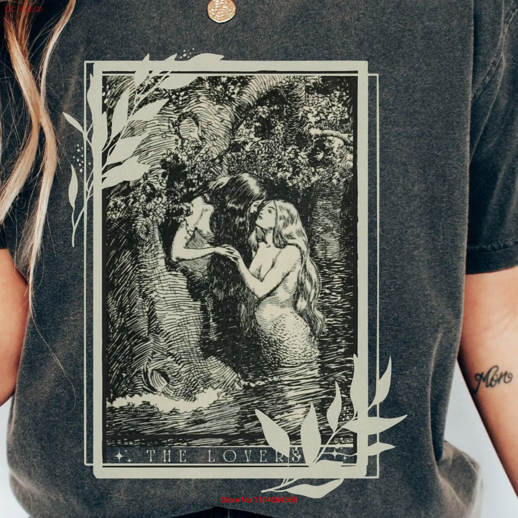 Sappho T Shirt Lovers Tarot Card Aphrodite Greek Mythology Goddess Apparel Light Academia long or short sleeves