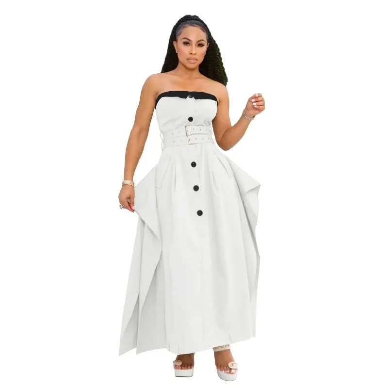 African Dresses For Women 2025 New African Clothes Dashiki Strapless Ankara Dresses Traditional Robe Africa Maxi Dress