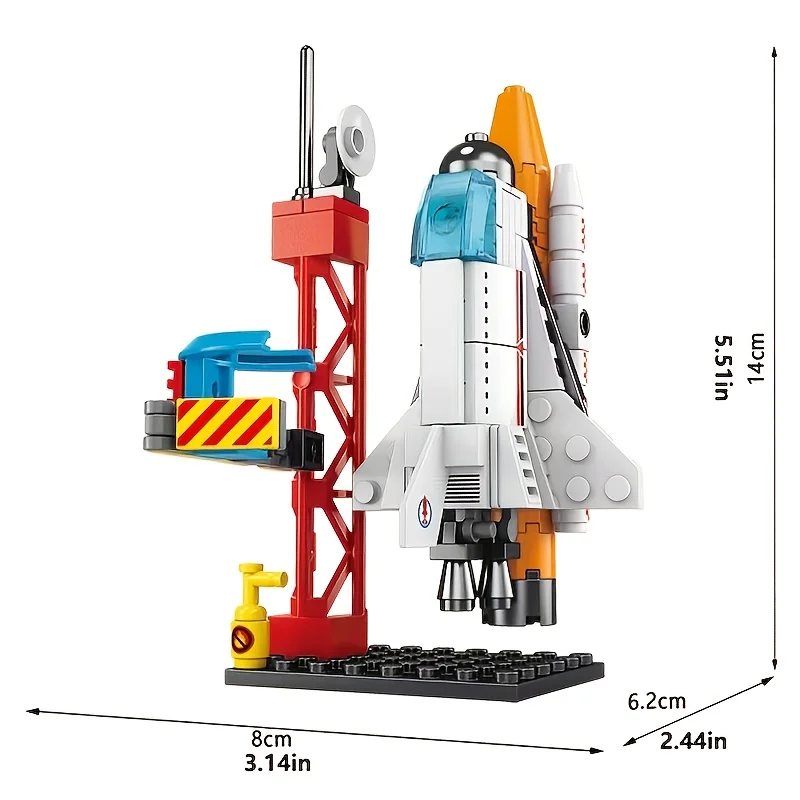 مكعبات بناء سفينة فضاء للطيران للأطفال ، مكوك فضاء نموذجي ، مركز الإطلاق ، طوب البناء ، الألعاب الإبداعية
