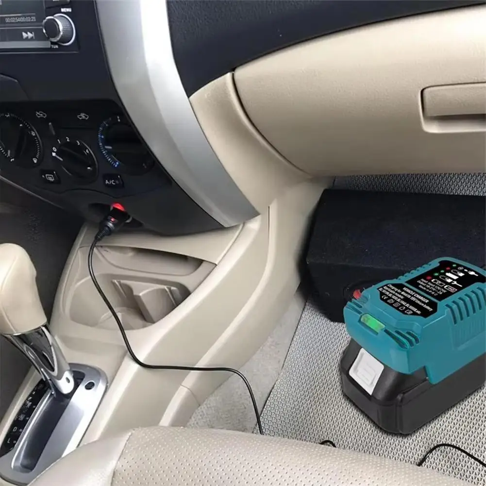 Vehicle Mini Charger For Makita Milwaukee 18V Lithium Battery With Cigarette Lighter Plug Portable Charger Use On Car