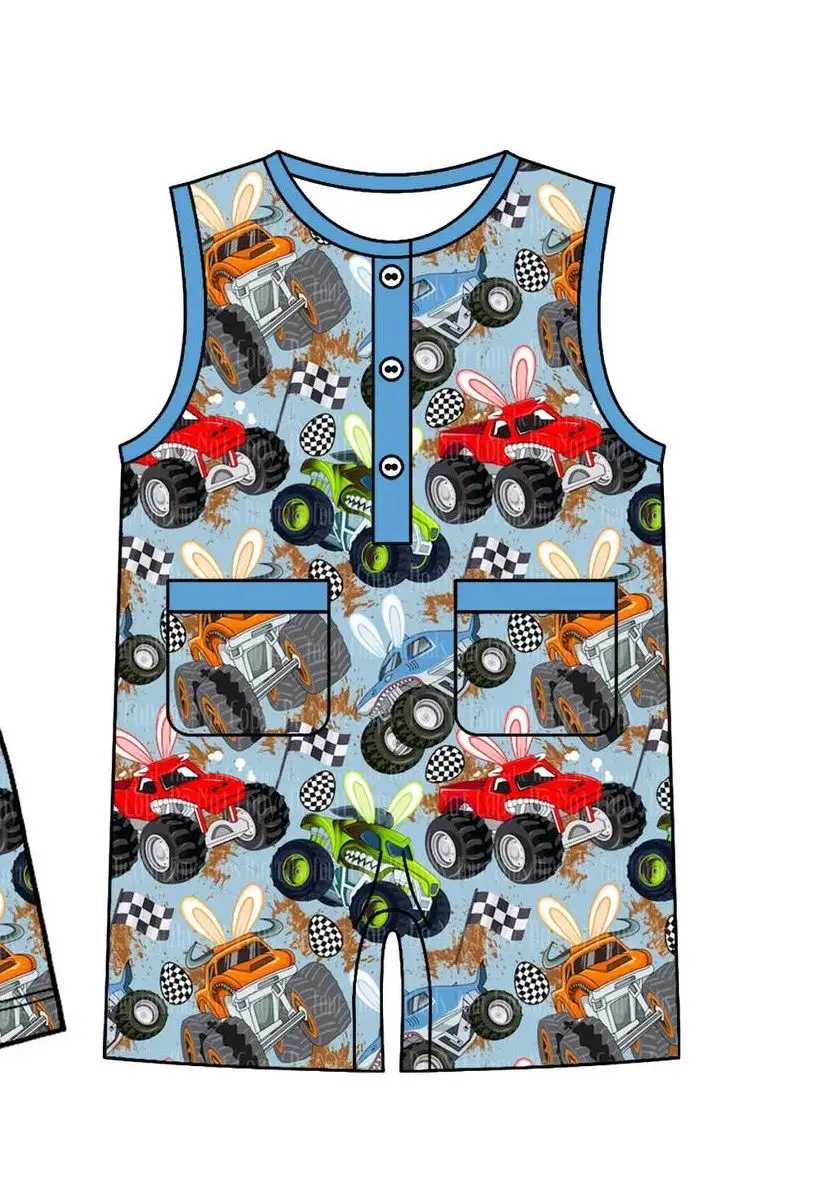 Kids Clothing Wholesale Easter Truck Baby Boy Shorts Set Cute Pajama Outfit Children Boutique Clothes view 3