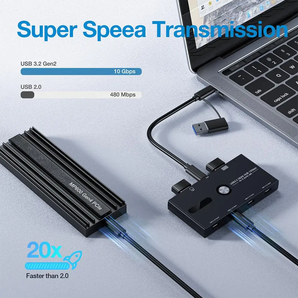 Imagem -04 - Base de Expansão Usb tipo c Divisor Compatível tipo 10 Hub 3.2 2ª Geração Portas