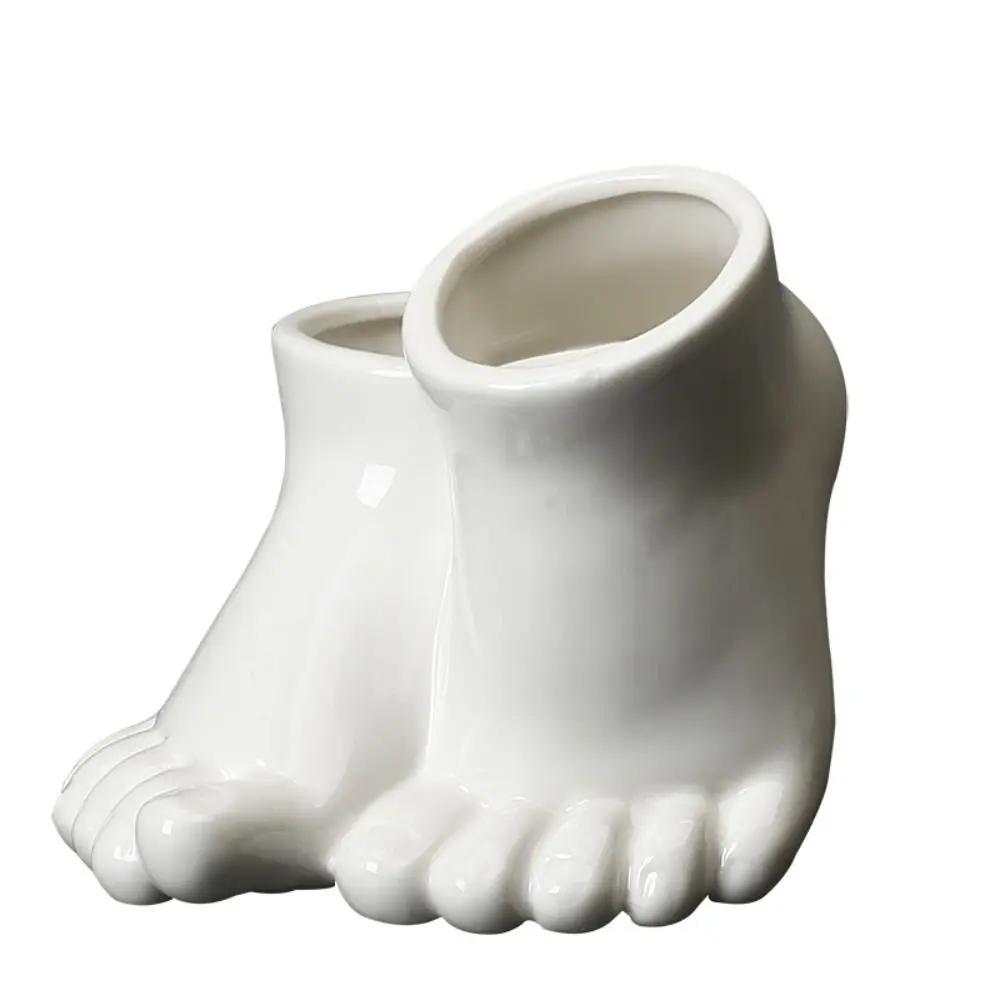 

Creative Ceramic Feet Shape Flower Pot Funny Decorative Vase Ornament Plant Pot Flower Arrangement Container Bedroom