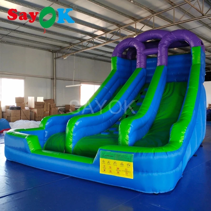 Tobogán inflable con 2 tobogán y escalones para niños, 5x4,5x3,5 mH, para Parque, comercial y hogar