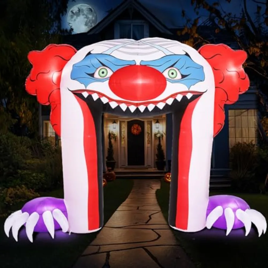 

Halloween Inflatables Giant 11 FT Creepy Clown Archway Outdoor Decorations, Large Halloween Blow Up Yard Decorations for Front