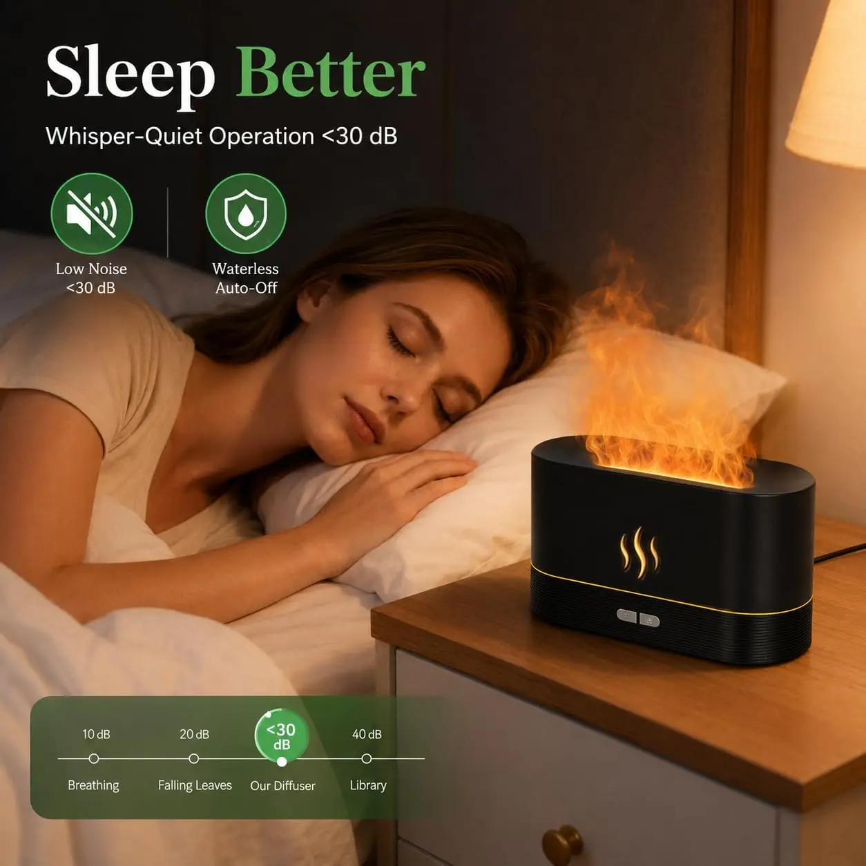 2026 New Upgrade Flame Air Diffuser Humidifier, 180ML Essential Oil Diffuser With Fire Mist Effect, Ultrasonic Aroma Diffu