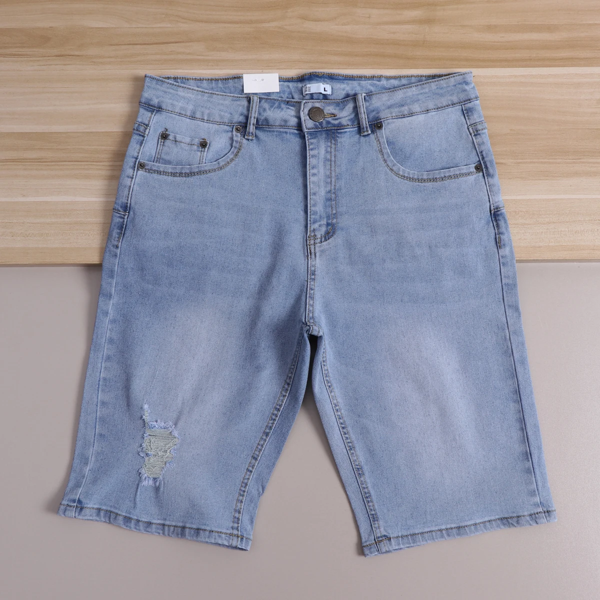 Men's Casual Straight Leg Jeans Shorts Washed out Faded Hole Cotton Polyester Blend Breathable Versatile Comfortable Shorts