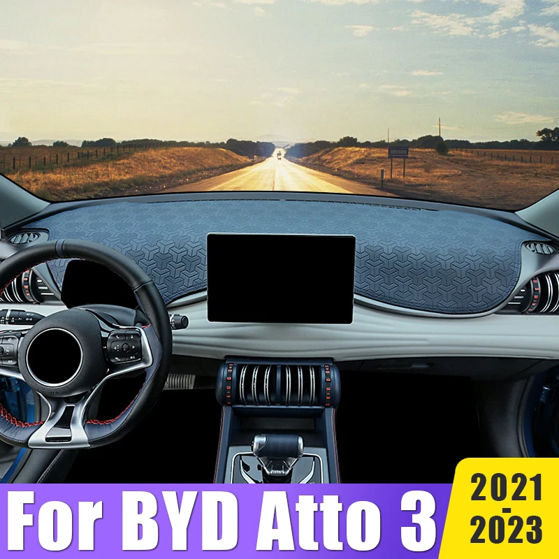 

Leather Dashboard Cover Avoid Light Mats For BYD ATTO 3 Yuan Plus EV DM-i 2021 2022 2023 Sun Shade Non-Slip Pad Car Accessories