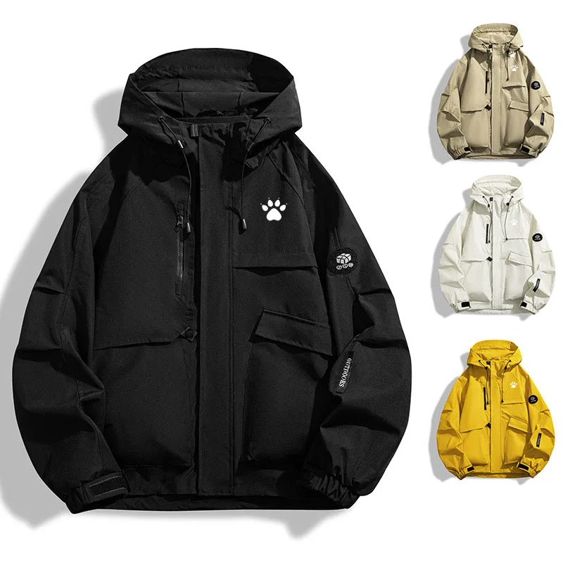 Men's Women's Outdoor Sports Windproof Jacket with Waterproof Spring/Autumn Hiking Coat with Hood Raincoa Customized logo