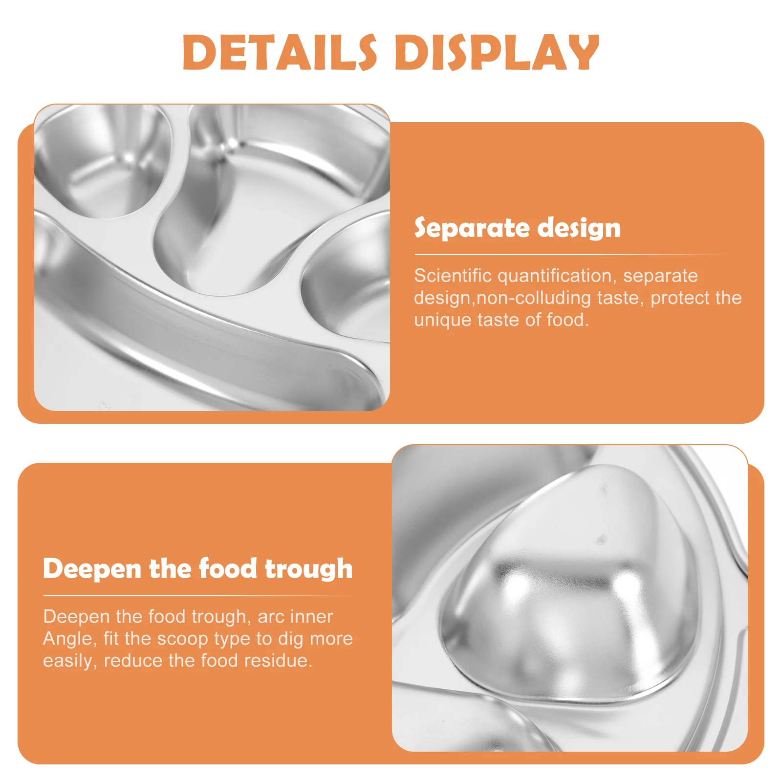 

1Pcs Kids Food Plate Cartoon Divided Stainless Steel Toddler Dinner Plate Picnic Camping Outdoor Serving Tray Food Divided Tray