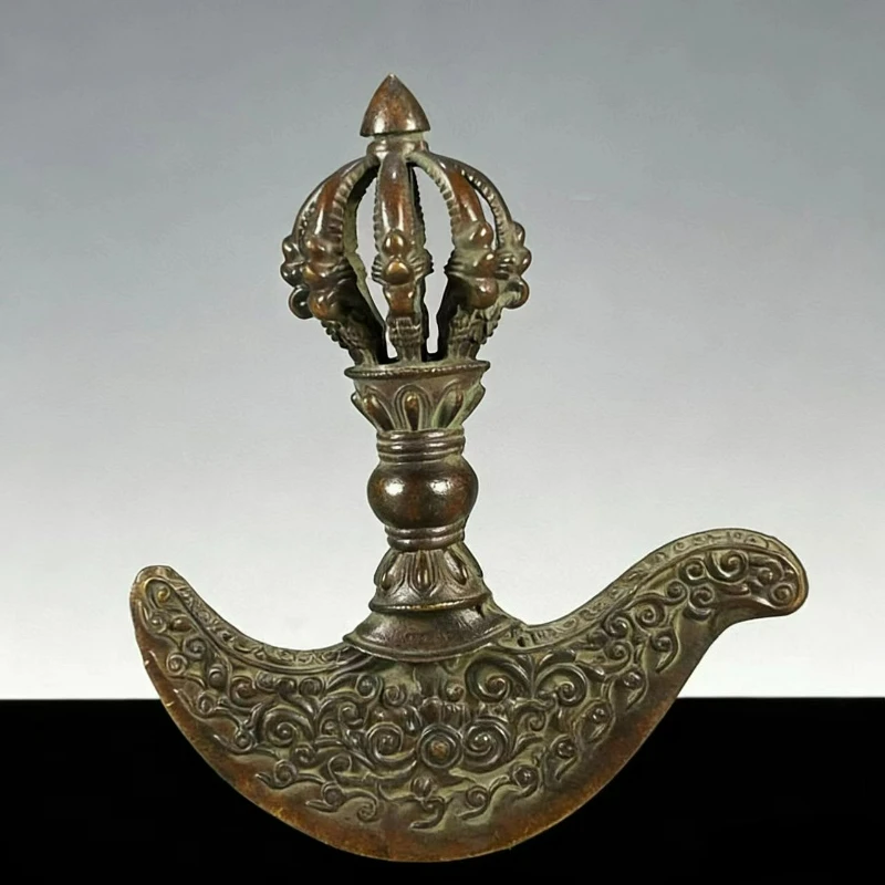 

Antique Copper Tibetan Nepal Vajra Prong Faucet Puba Pestle Living Room Decorations Feng Shui Ornaments Buddhist Magic Pestle