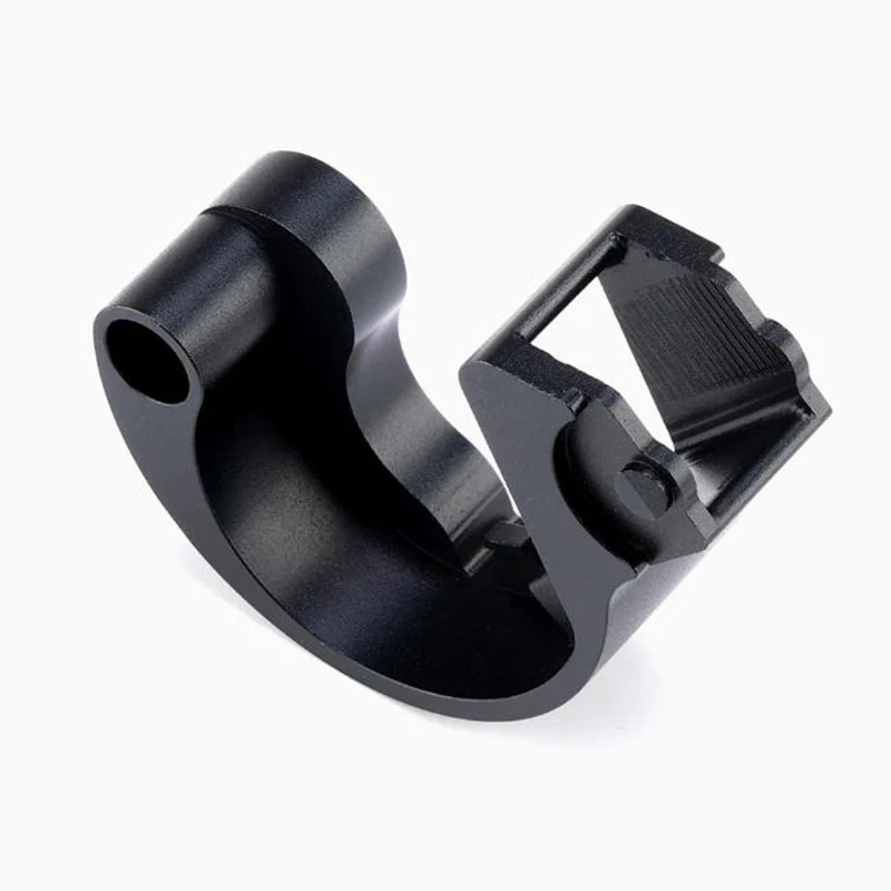 Servizio di macchine CNC personalizzato Micro lavorazione filo Brocciatura per elettroerosione Chiusura a forma speciale in lega di alluminio nera