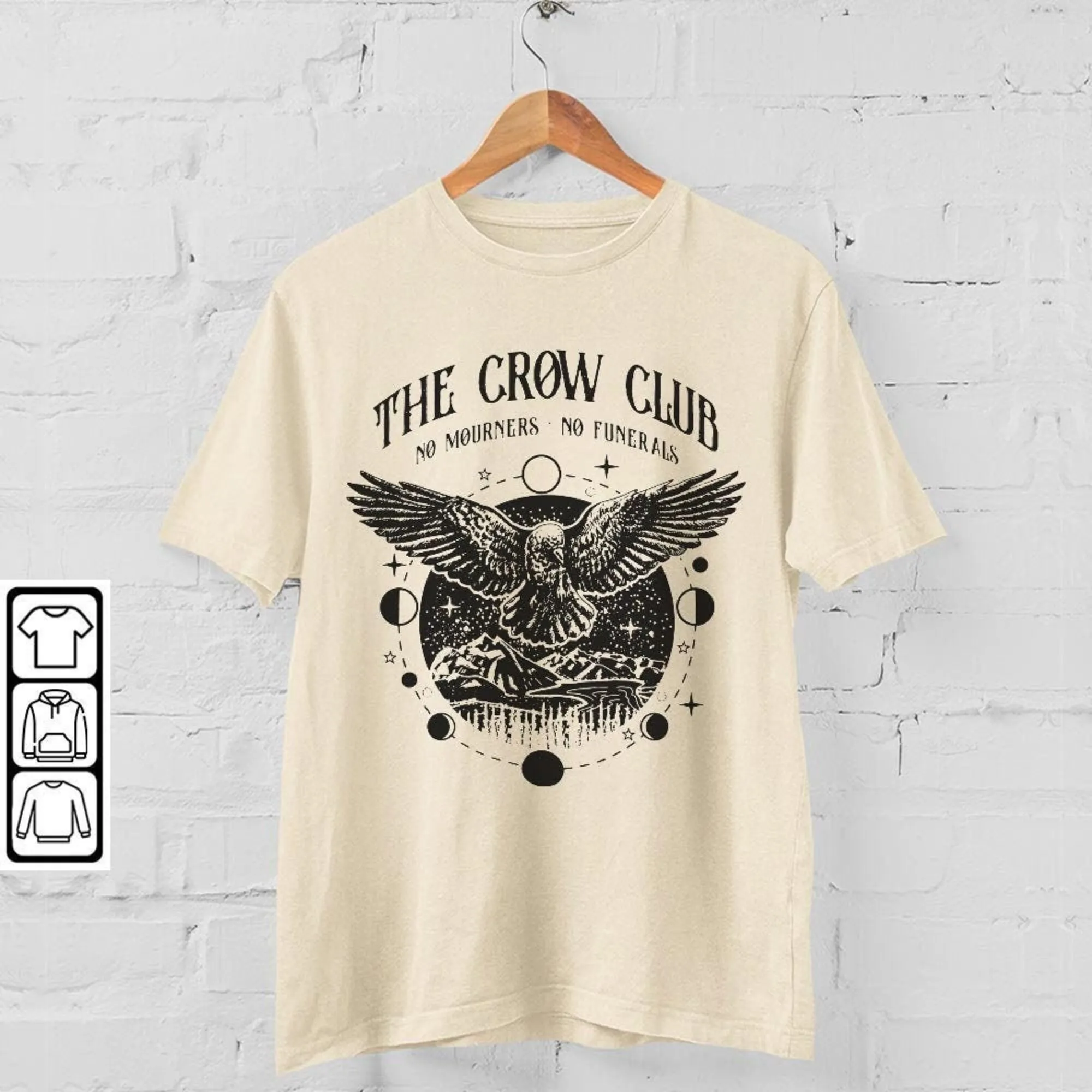 Six Of Crows SweaT T Shirt Ketterdam Crow Club No Mourners Funerals Kaz Brekker Vintage Retro Tre1004MT