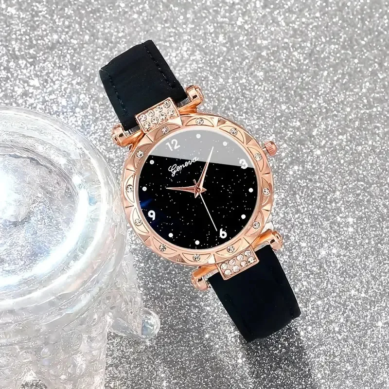 Luxury Rhinestone Women Watches 5Pcs Set Fashion Elegant Wristwatch Quartz Watch for Girl WristWatch Bracelet Gift Reloj Mujer