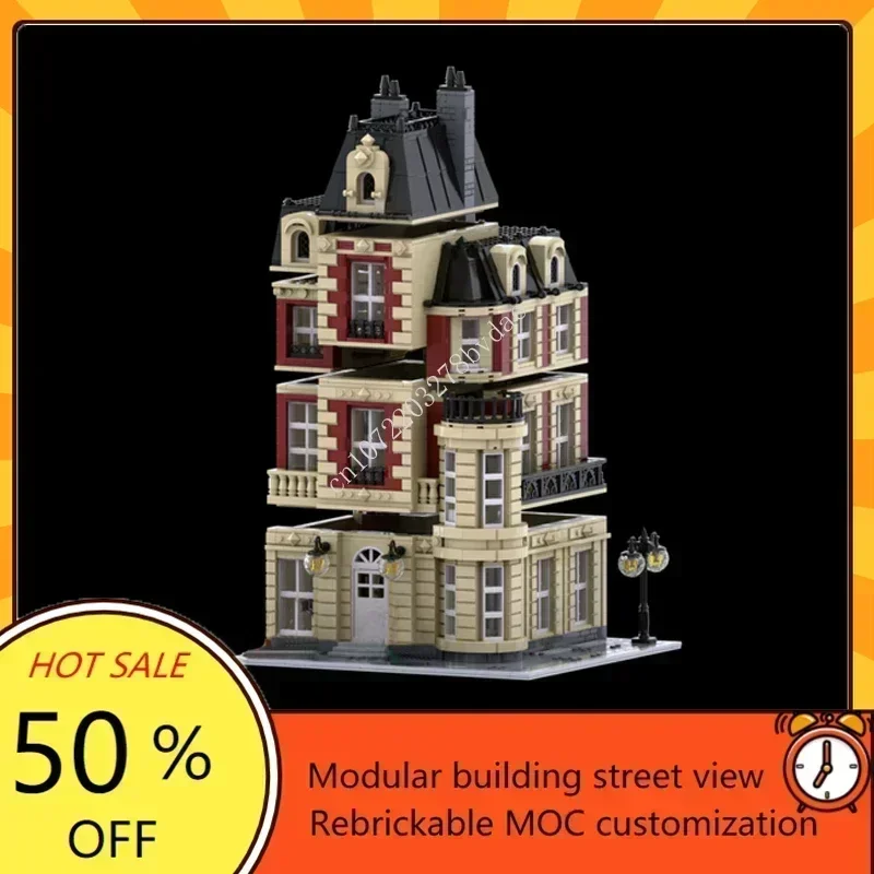 2760 pièces personnalisé MOC manoir français 18ème siècle manoir Street View modèle Puzzles personnalisés bricolage assemblage éducatif cadeaux de noël