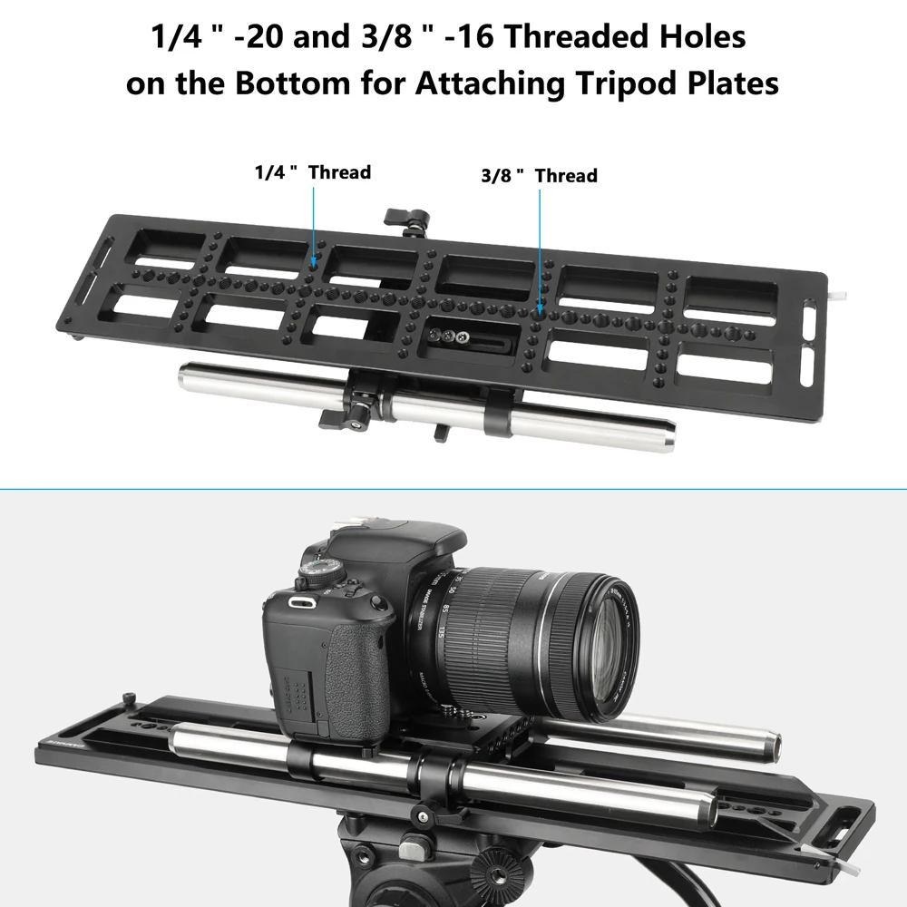 CAMVATE ARRI Coda di rondine standard con piastra a ponte + sistema di supporto asta da studio da 19 mm + aste da 12 pollici Kit spalla fotocamera Accessori da studio