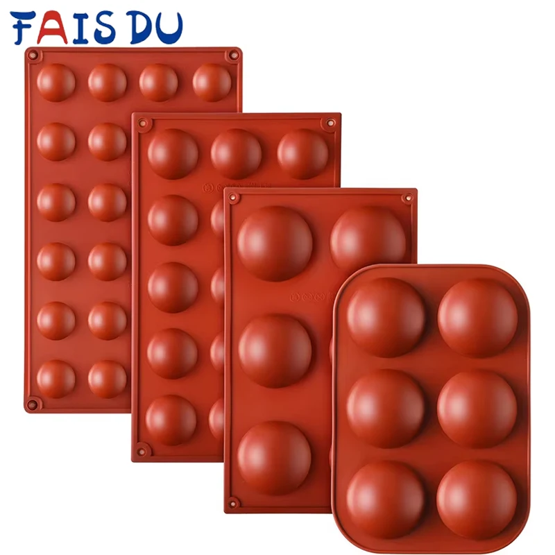 Molde de esfera de Chocolate de Media bola, forma de Hemisferio, molde de silicona para pastel de Chocolate, Mousse, postre, hornear, pastelería, utensilios para hornear