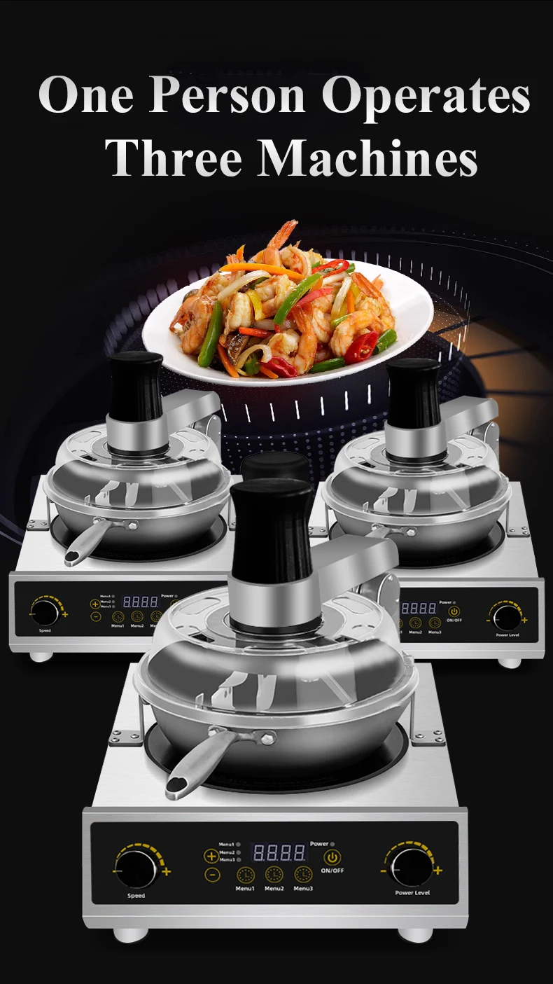 Commercial Home Table Tob Electric Automatic Stir Fry Frying Wok Cooking Kitchen Machine Restaurant Cooker Equipment