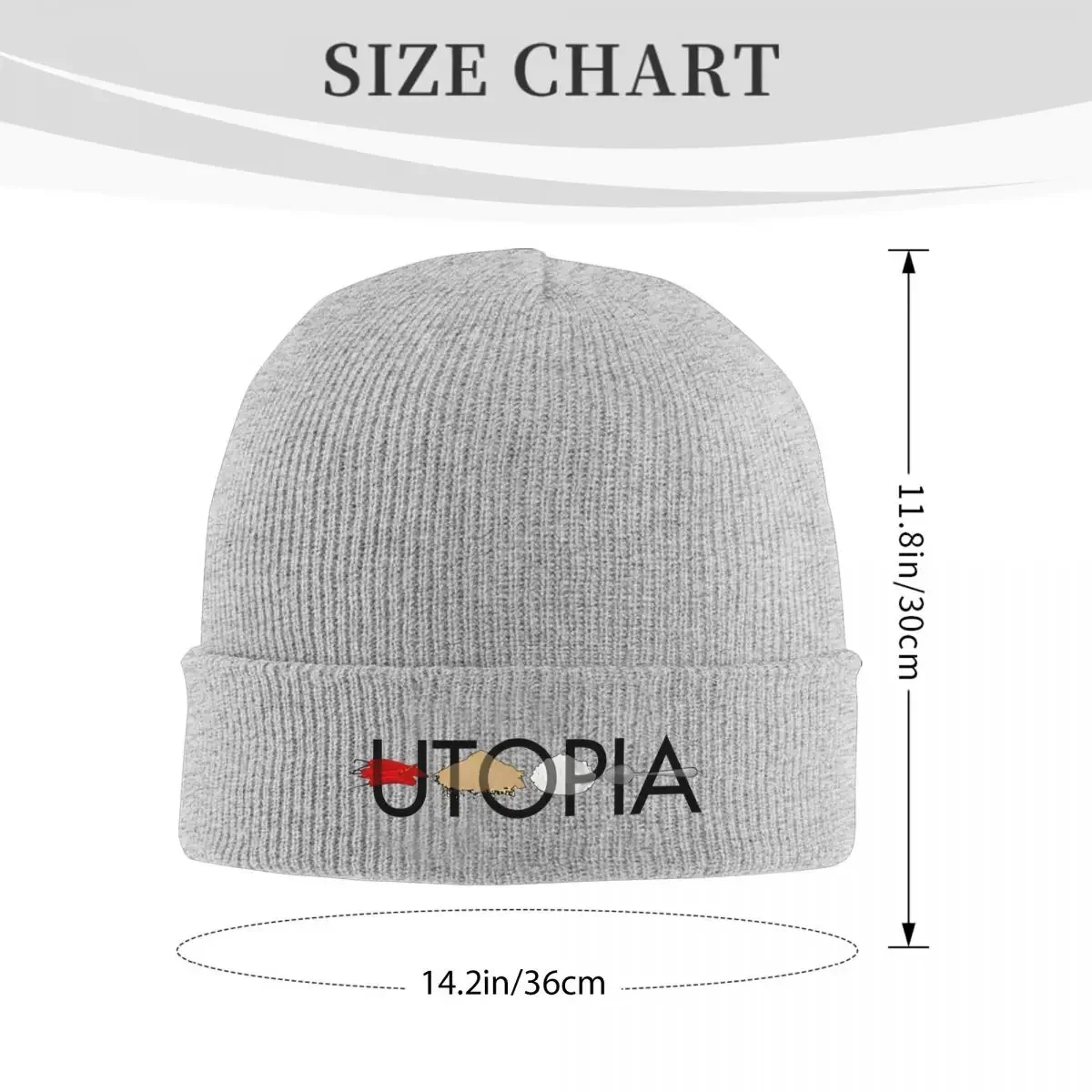 Utopia Bonnet Sombreros cómic Beanie Sombreros Diseño Skullies Gorros Invierno Y2K Cool Hombres Mujeres Gimnasio Gorra elástica