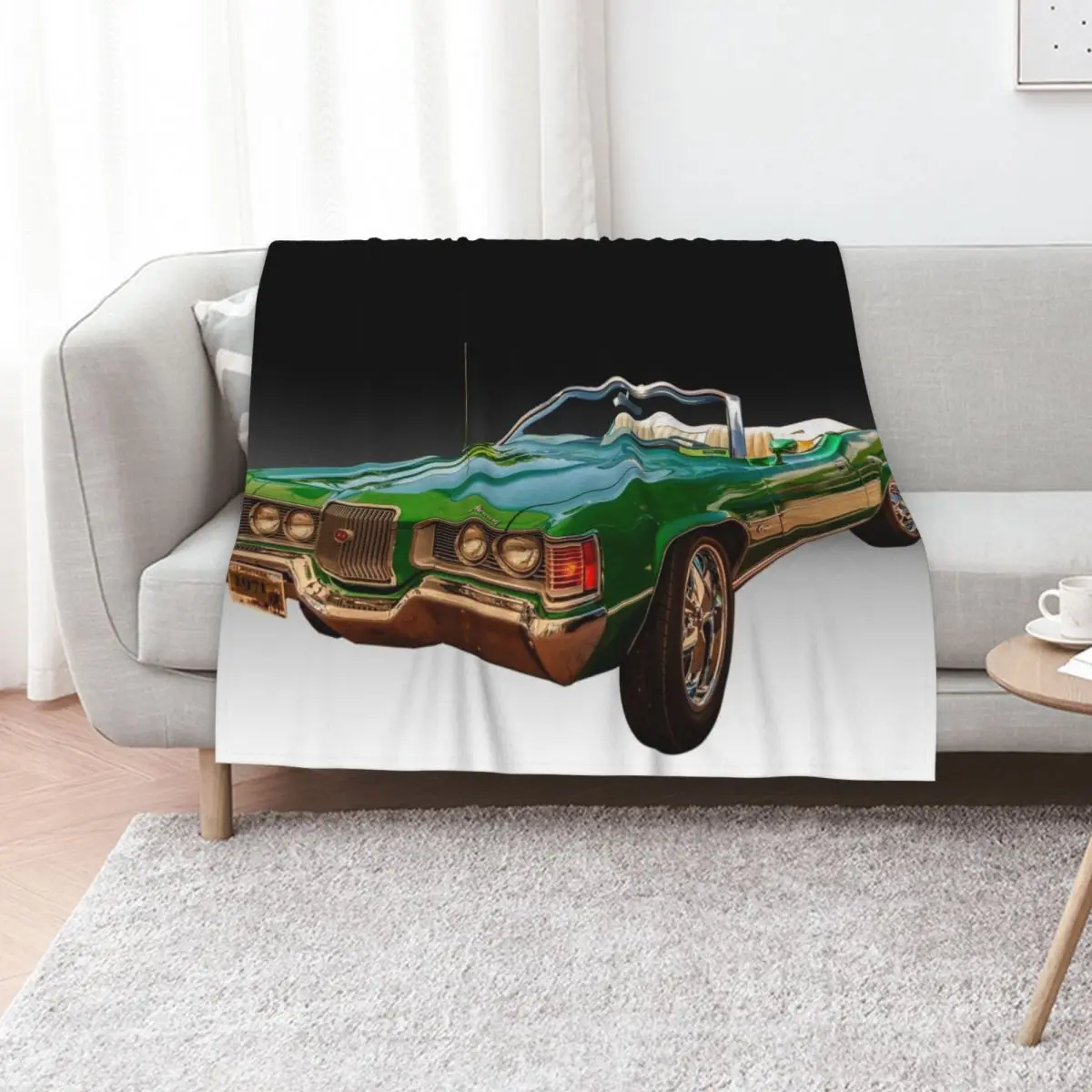 1971 Mercury Cougar Convertible Throw Blanket Quilt Decorative Throw Multi-Purpose funny gift Retros Flannel Fabric Blankets