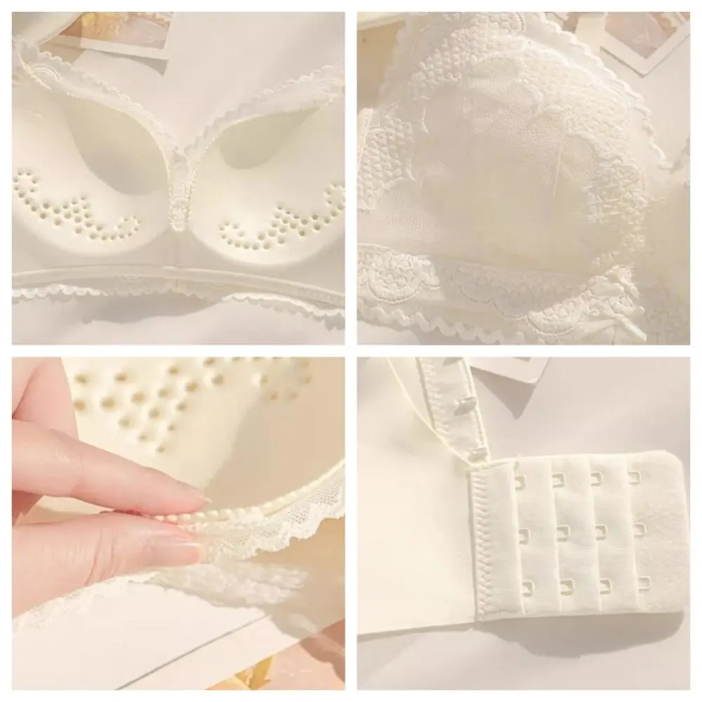 

Close Fitting Sweet Push Up Bras Flower Thin Wireless Bra Anti-sagging Shockproof Lace Bras Gifts