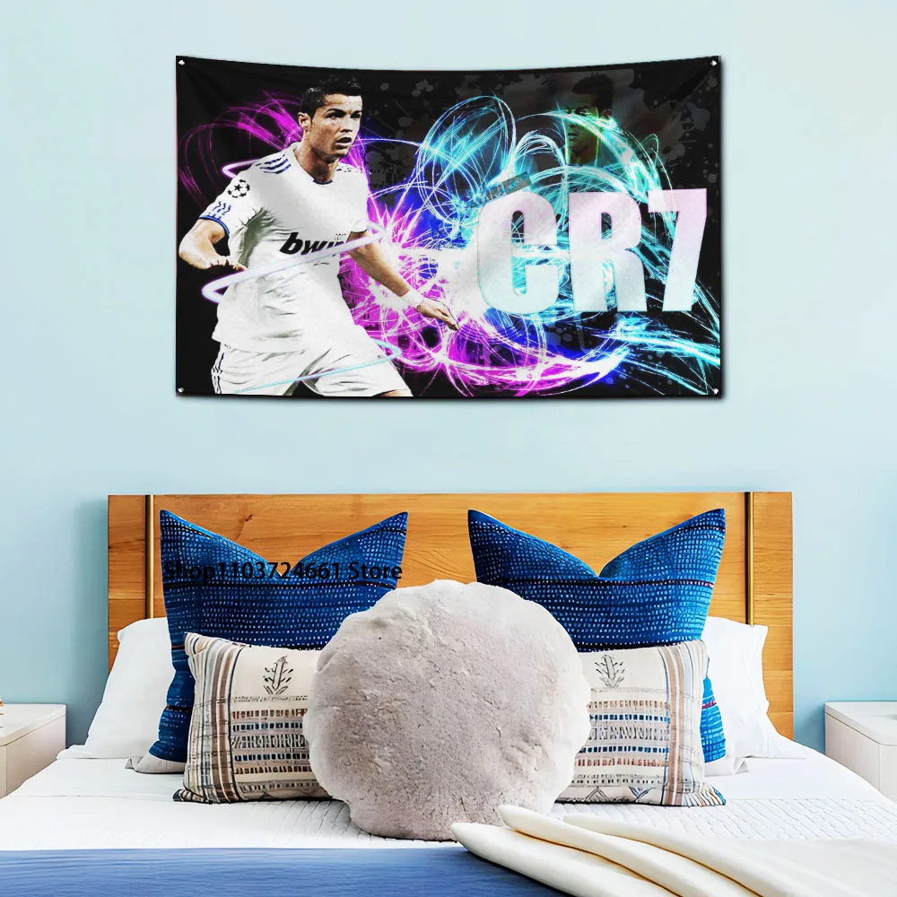 3x5 Ft C-Cristiano R-Ronaldo CR7 Flag Polyester Digital Printing Banner For Living Room or Club Tapestry Decoration