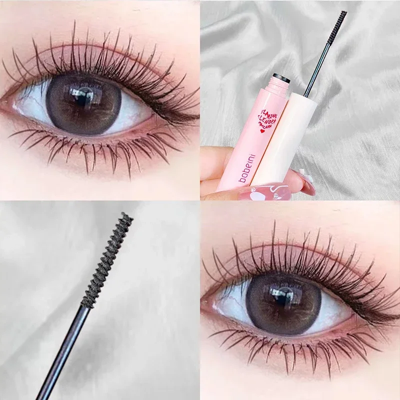 Ultrafeine Pinsel-Mascara mit Seidenfasern, verlängert die Wimpern, wasserfest, schnell trocknend, matt, braun, schwarz, Curling-Mascara, Comestics