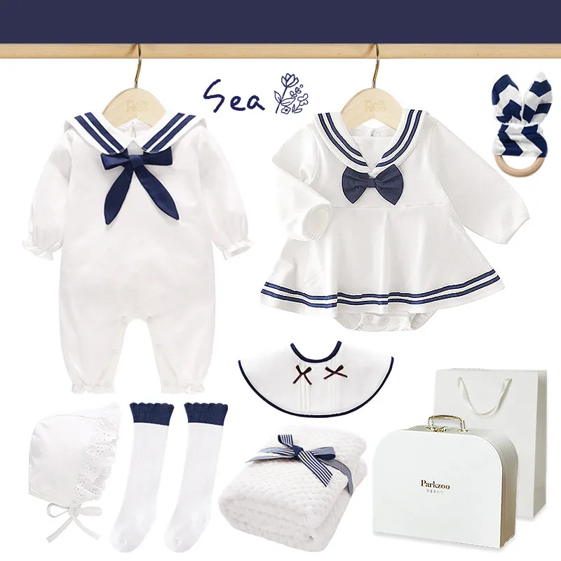 

Spring and Summer Newborn Children Meet Gift Box Baby Full Moon Clothes 100 Days New Year Gift Supplies Daquan Newbaby Set