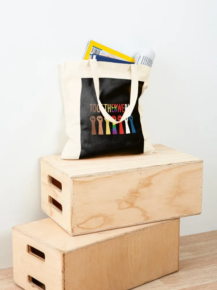 معًا We Rise Unity Design Tote Bag حقيبة تسوق جامعية حقيبة نسائية كبيرة للمتسوقين #4