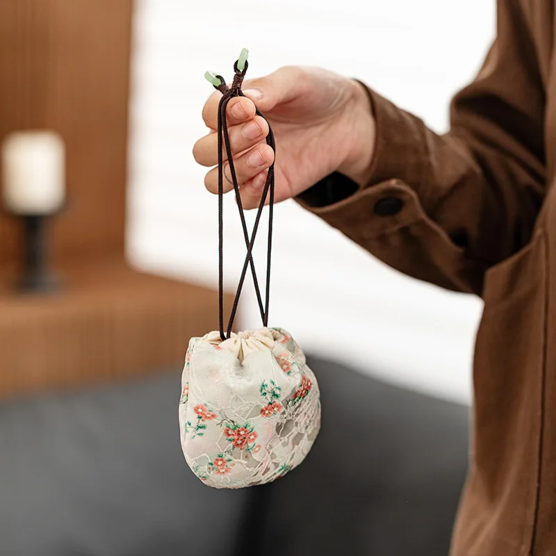 Chinese Style Jewelry Pouch Tea Bag Zen Fabric Wenwan Bag Tea Cup Master Cup Storage Bag Tea Accessory