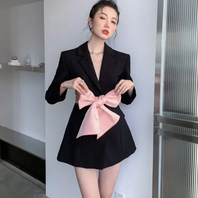 

Женский пикантный блейзер в стиле пэчворк, с открытой спиной и длинным рукавом