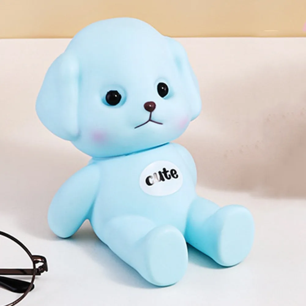 Cartoon Dog Creative Phone Holder Figure Model Poodle Mobile Phone Stand Rotable Head Vinyl Cell Phone Bracket Doll Decorations