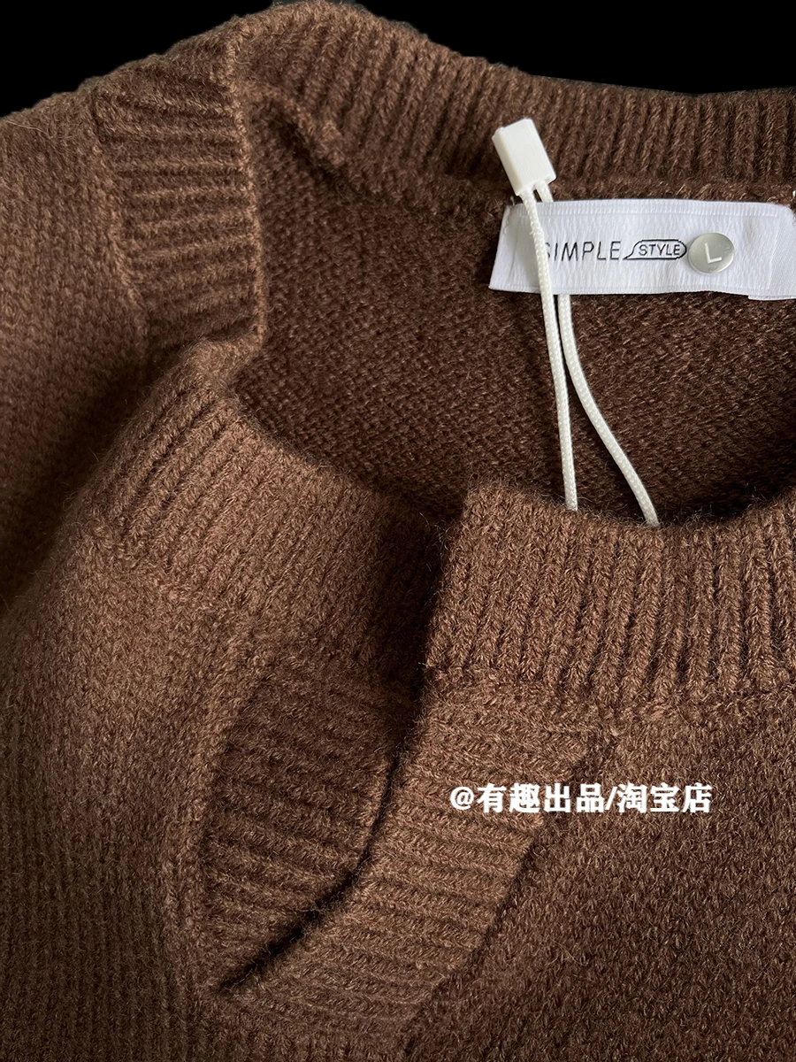 Gilet lavorato a maglia con scollo a V retrò americano a strati d'avanguardia Gilet maglione casual senza maniche di nicchia allentato da uomo