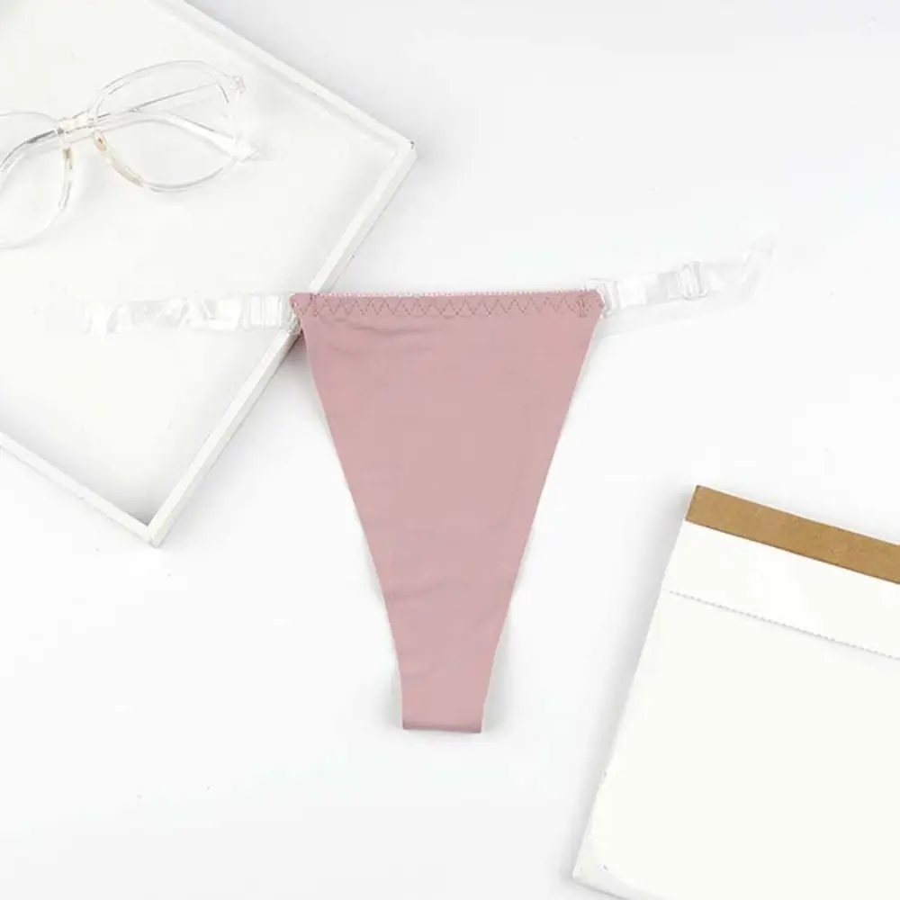 Atmungsaktive Slips aus Eisseide, Bikini-Tanga, schlichter, dünner Stil, nahtlose Damenunterwäsche, sexy G-String, Strand – Detail 4