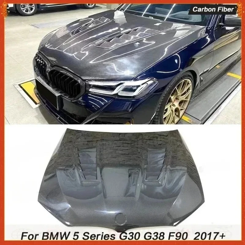 

For BMW 5 Series G30 G38 M5 F90 Real Carbon Fiber 2017+ Exterior Hood Engine Cover Headliner V Style Modification Accessories