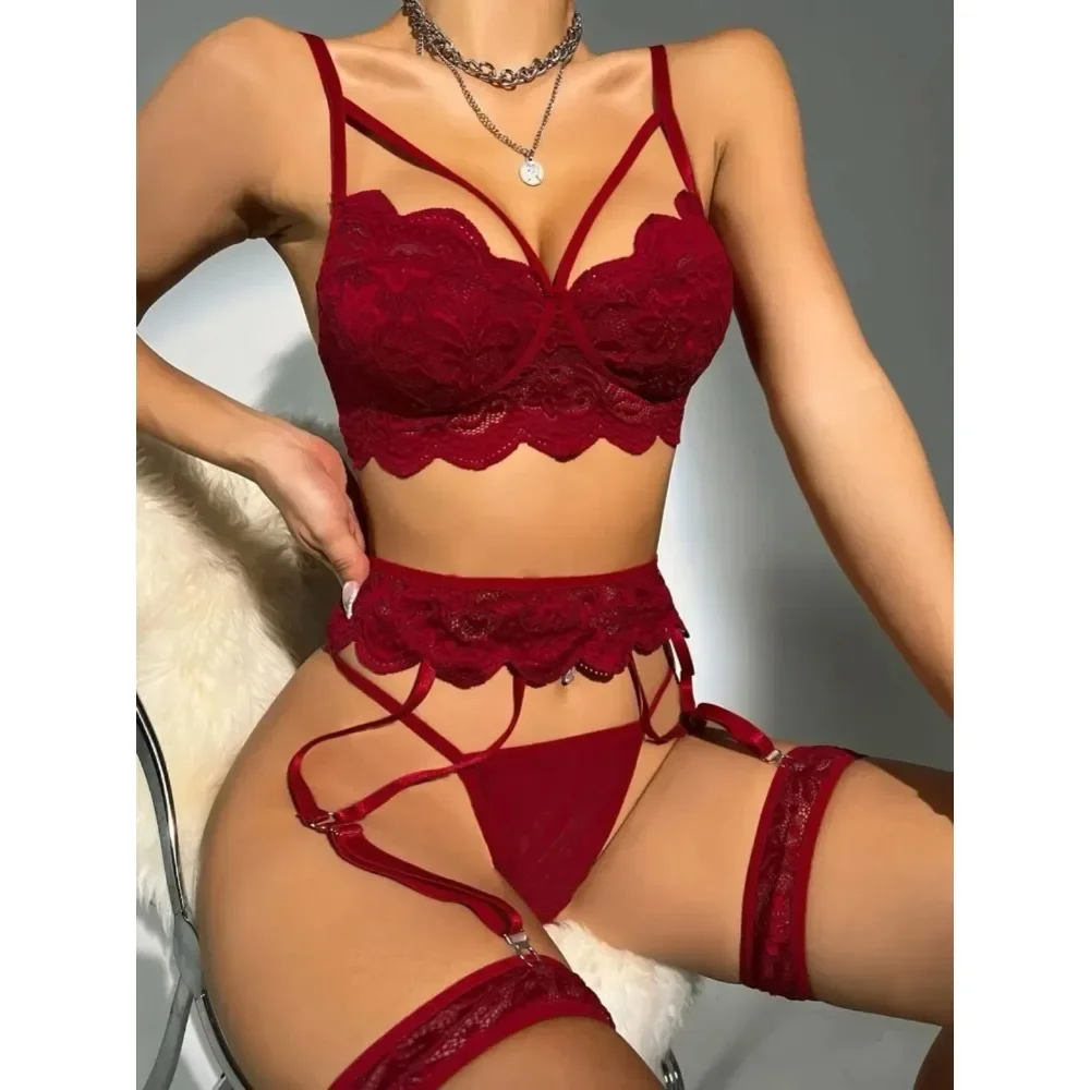 

Luxurious Erotic Sexy Lace Bra And Panty Set Transparent Underwear Exotic Lingerie Thong Panty