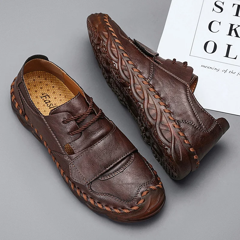 

Мужская обувь ручной работы. Удобный повседневный и деловой стиль. Классическая офисная деловая обувь высокого качества в стиле ретро. Новый дизайнер.