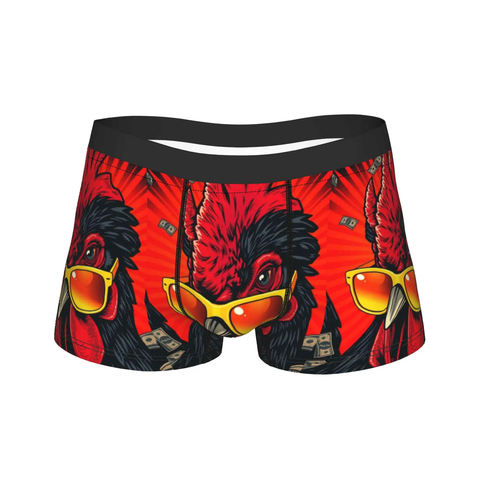 Cool Rooster Sunglasses Underwear  Man Shorts Briefs Soft Trend Boxershorts High Quality Pattern Large Size Underpants