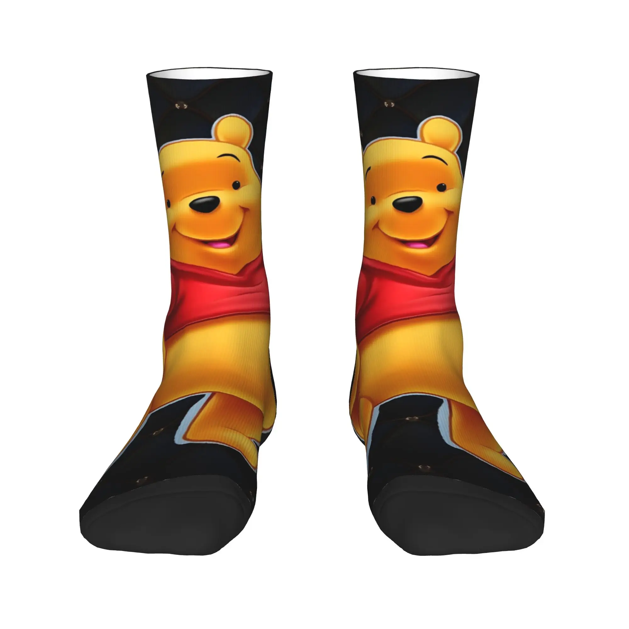 Winnie the pooh cartoon Stockings  Design Retro Socks Winter Non Slip Socks Men Skateboard Soft Breathable Socks