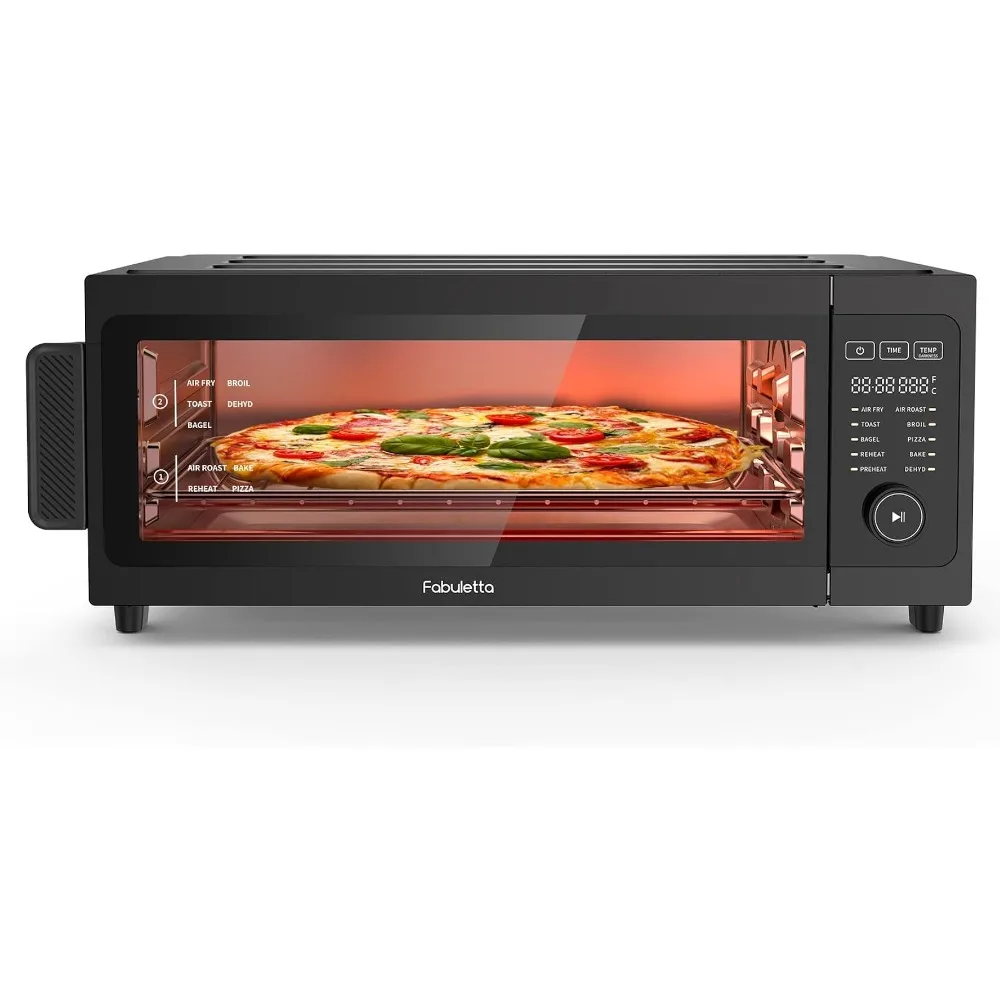 

Air Fryer Toaster Oven Combo - Fabuletta 10-in-1 Countertop Convection Oven 1800W, Flip Up & Away Capability for Storage Space