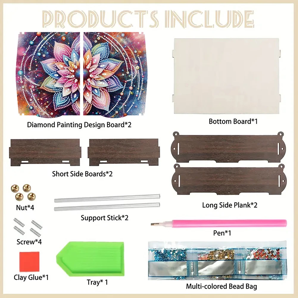 

Деревянная коробка для алмазной мозаики DIY, шкатулка для украшений и рукоделия 5D, органайзер для ювелирных изделий и поделок