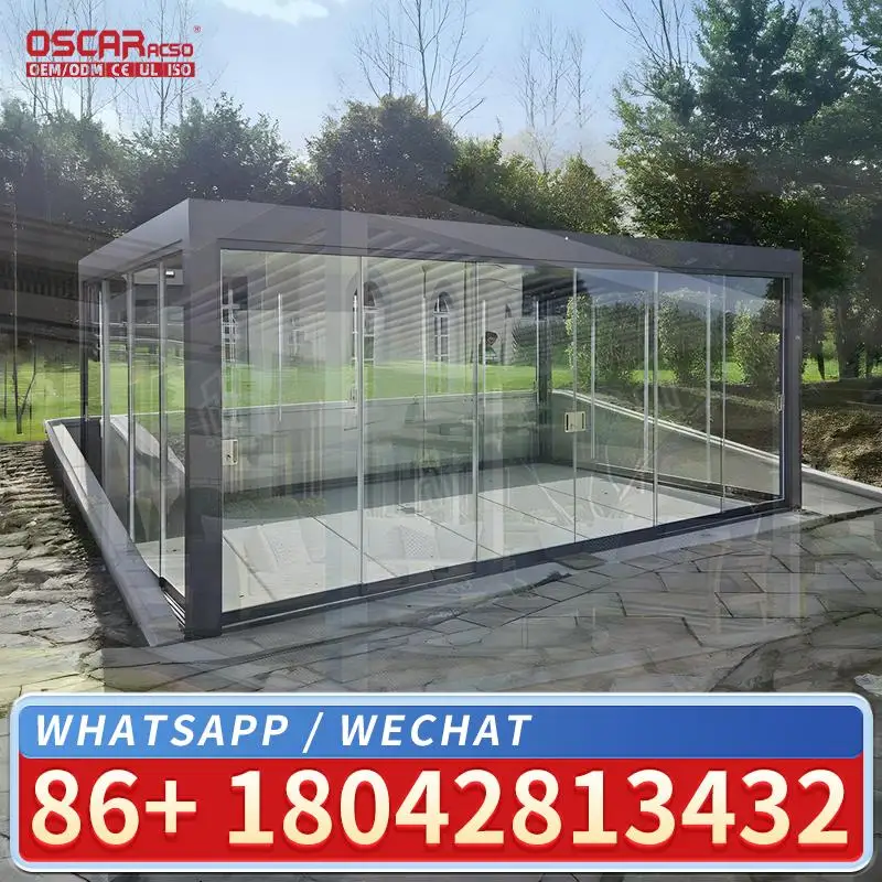 Electric Outdoor Louvered Roof System Aluminium Bioclimatic Pergola for Garden Patio Poolside pergola